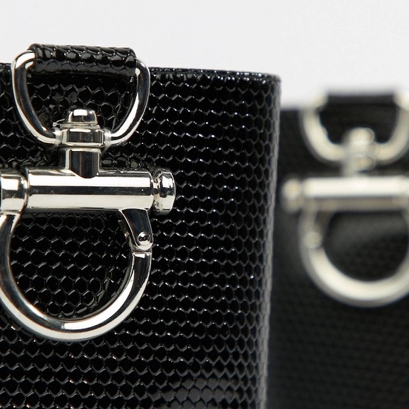 Public Desire Forever black croc silver hardwear boots - Black croc / US 7 - Picture 4 of 4